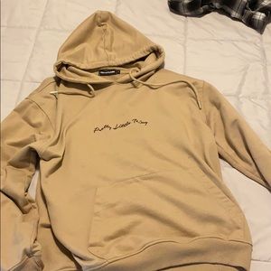 pretty little thing tan oversized hoodie